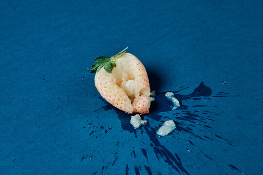 smashed white strawberry