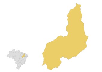 Mapa del estado de Piauí en Brasil