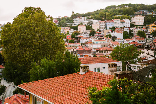 Overcast Day Over a European Town