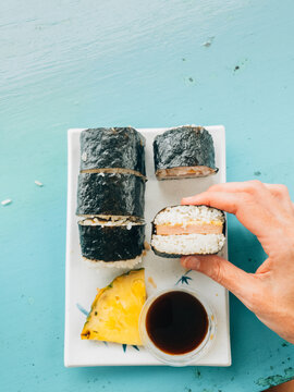 POV Eating Spam Musubi