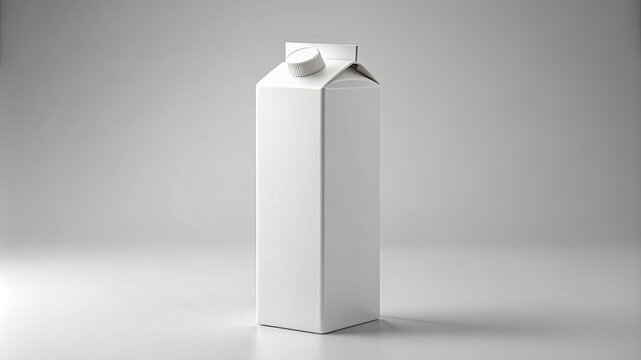 White Blank milk or juice package mockup template