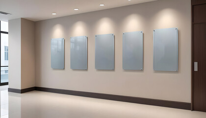 copy space empty acrylic signage in the interior of a modern office