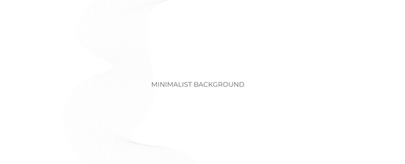 Abstract vector modern gradient white background with grey wavy lines. Digital future technology concept, banner, card, web design, cover, technology, science, data, music, magazine.