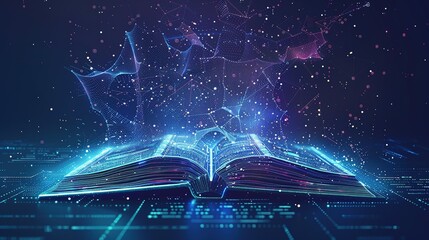 Learning in a Futuristic Style: Modern Digital Book AI Generated Image