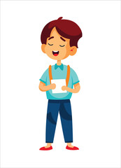 Happy boy holding paper illustration
