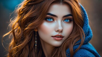 Fototapeta premium portrait of a woman with hair