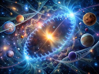 The Planets In This Image Are Arranged In A Way That Suggests They Are Orbiting A Central Point.