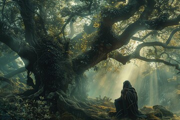 druid communing with nature