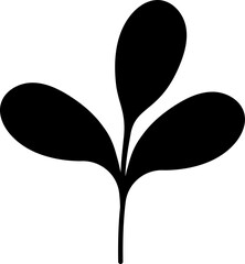 Leaf silhouette black spring design element botanical nature illustration art