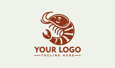 Shrimp Character Vector Logo Embrace the Delightful Charm of the Shrimp Character Vector Logo Symbolize Freshness, Flavor, and Good Times: Joyful Shrimp Character Vector Logo