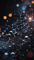 Obraz premium AI Neural Lines Background Abstract Black - Portrait