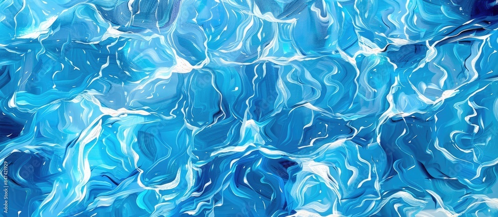 Sticker Shimmering blue water ripples in a pool, evoking thoughts of a tropical beach setting.