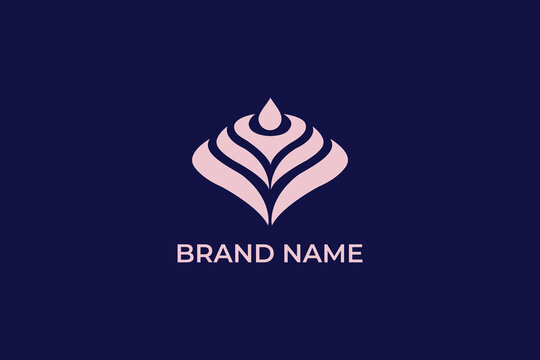 abstract royal crown logo, water drop abstract vector logo, water drop flowing wave logo, water ripple logo design