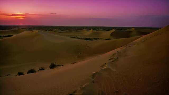 Sunset Over Sand Dunes in the Thar Desert, India
