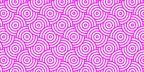 Overlapping Pattern Minimal diamond geometric waves spiral and abstract circle wave line. pink color seamless tile stripe geometric create retro square line backdrop pattern white background.