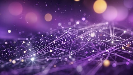 AI Neural Lines Background Abstract Purple - Landscape