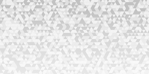 Vector geometric seamless diamond technology white and gray triangle element light background. Abstract digital grid light pattern white Polygon Mosaic triangle, business and corporate background.