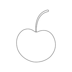 Illustration vector graphic of a cherry outline isolated on a white background. Perfect to use for coloring page or drawing page.