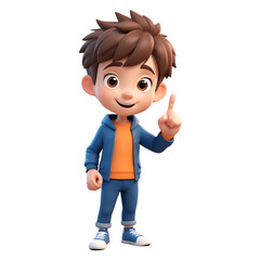 3d icon a man with finger gestures