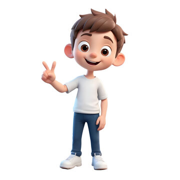 3d icon a man with finger gestures