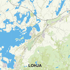 Lohja, Finland map poster art