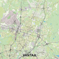 Vantaa, Finland map poster art
