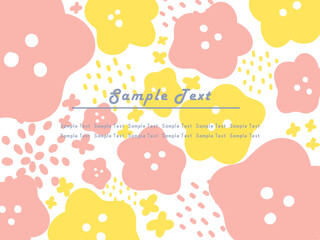 北欧風の背景テンプレート19　でか花柄