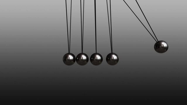 Newton's Cradle Balance Balls, Dark Exploration of Physics and the Laws of Action and Reaction