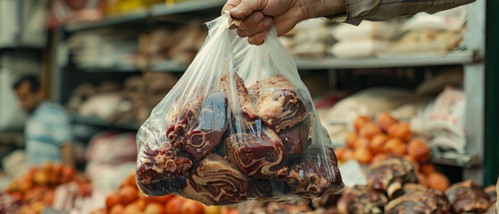Giving pledges or a plastic bag filled with sacrificed meat to the marginalized as a way of showcasing Eid al-Adha and equal rights.
