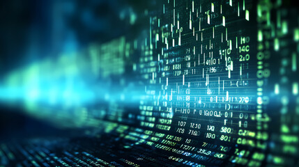 Obraz premium Glowing binary code