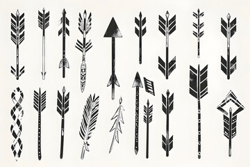 Diverse Collection of Stylized Arrow Brushes for Dynamic Graphic Design Projects and Directional Cues