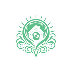 green and White Illustration of Orphanage Emblem