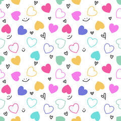 seamless background with hearts.