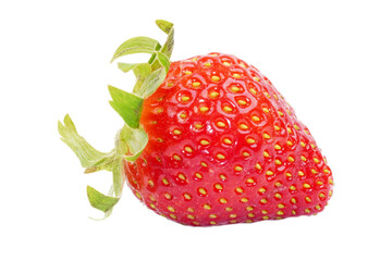 one fresh red strawberry isolated transparent