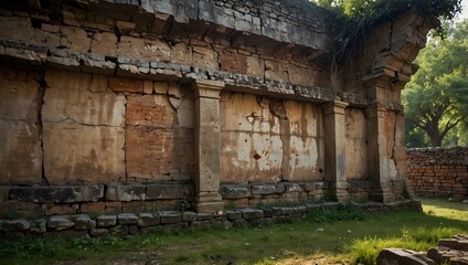  A crumbling ancient wall, whispering tales of bygone civilizations ai_generated
