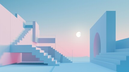 Fototapeta premium Striking Minimalistic Abstract Architecture Wallpaper with Clean Lines, Simple Geometric Shapes, Monochromatic Color Palette, and Subtle Textures for a Sleek and Sophisticated Modern Design