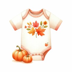 baby shower element, autumn theme. watercolor illustration, Perfect for nursery art, simple clipart, single object, white color background.