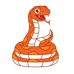 Cartoon snake chinese zodiac. 2025 year of the snake clip art vector illustration