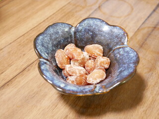 bowl of dried apricots