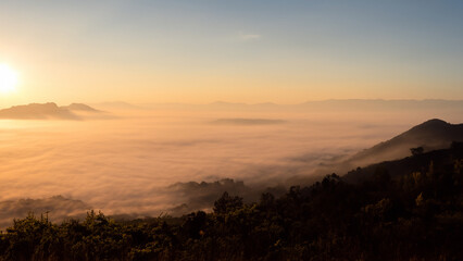 sunset in the mountains