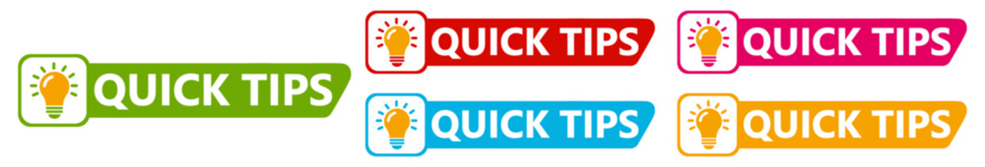 set quick tips icon sign. trips and tick solution badge labels template vector illustration	
