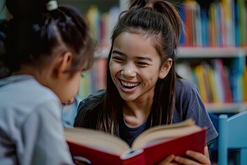 Teacher Reading Storybook to Young Children