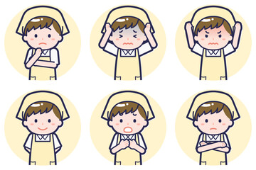 男性ハウスキーパーのポーズセット_05