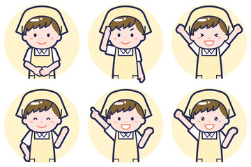 男性ハウスキーパーのポーズセット_01