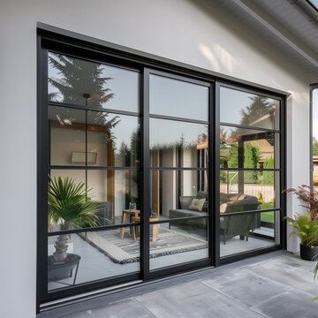 Patio Relaxing Access Via Sliding Aluminum Door