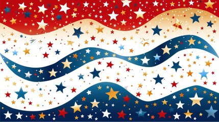 Fototapeta premium Happy Birthday America with fireworks and stars template or text in the center of the image