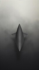 Fototapeta premium A sleek, modern aircraft emerges from thick clouds, creating a dramatic and mysterious scene of advanced aviation technology.
