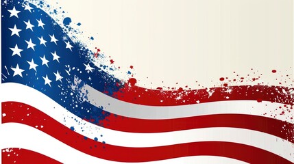  Liberty and Freedom with flag and stars template or text in the center of the image