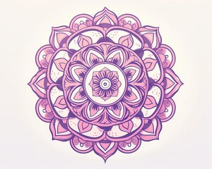 A beautiful pink and purple mandala design with intricate patterns perfect for meditation, art, and design projects.