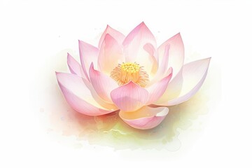 Serene pink lotus flower illustration on a white background, symbolizing purity, tranquility, and nature's beauty. Perfect for decor and design projects.